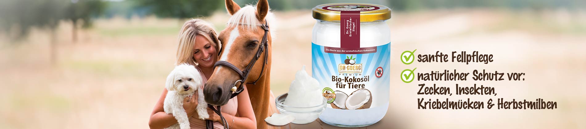 Bio-Kokosöl für Tiere Bio-Kokosöl für Tiere